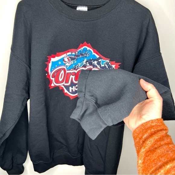 Oregon Holidays Santa Sleigh Mountain Cozy Pullover Crewneck Sweatshirt Large - Picture 5 of 12